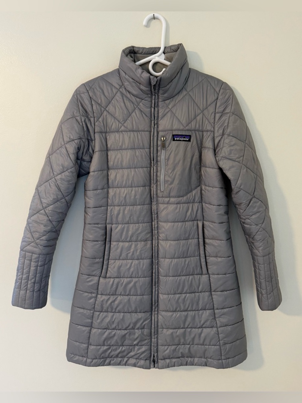 Patagonia Radalie Long Jacket Sz S Silver/Gray